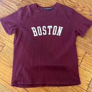 Maroon Brandy Melville Boston Tee